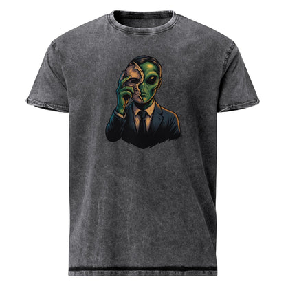 Double Life Revealed Alien Art | Hidden Identity Graphic Tee | Vintage Sci - Fi T-Shirt - IconVexa