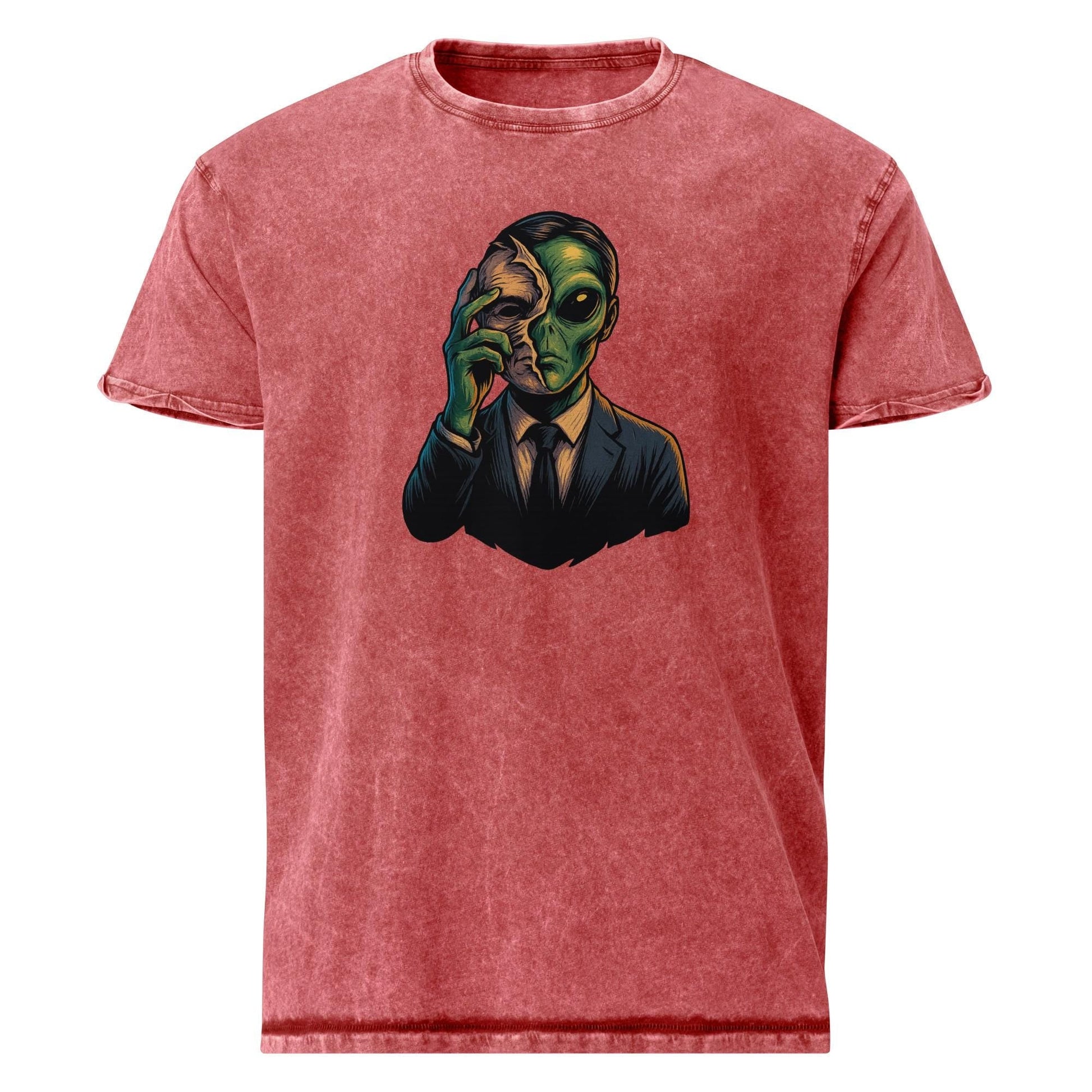 Double Life Revealed Alien Art | Hidden Identity Graphic Tee | Vintage Sci - Fi T-Shirt - IconVexa