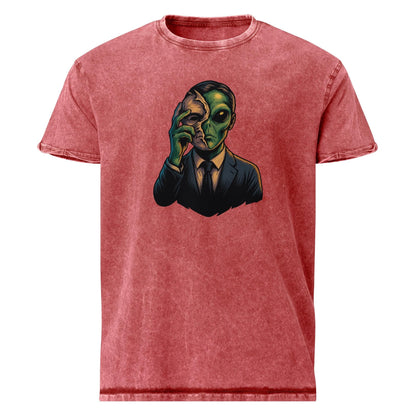 Double Life Revealed Alien Art | Hidden Identity Graphic Tee | Vintage Sci - Fi T-Shirt - IconVexa
