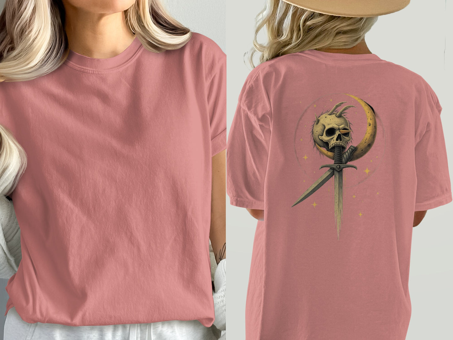 Moon Skull and Sword Graphic Unisex T-Shirt product