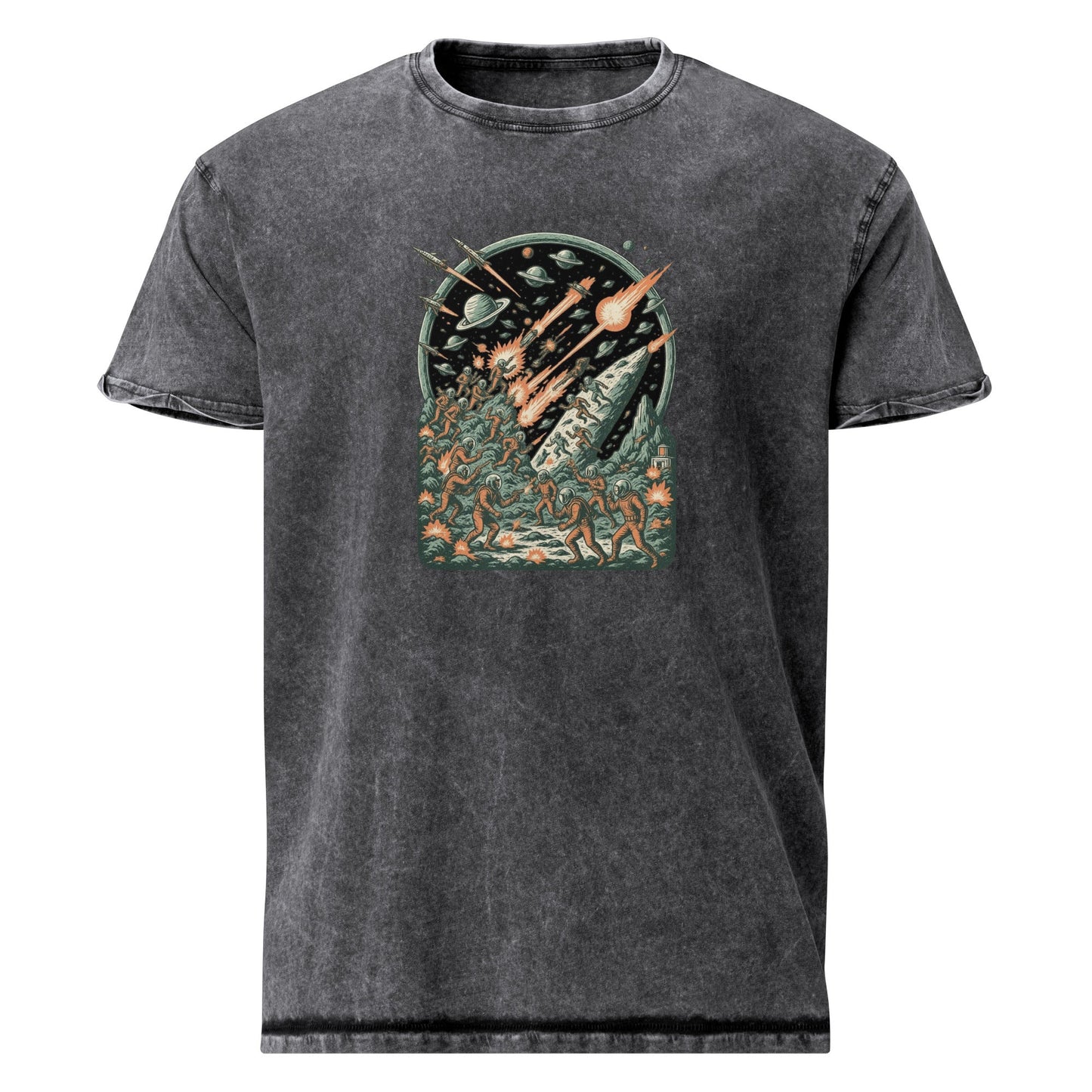 Epic Space Battle Tee | Retro Sci - Fi Explosion Shirt | Cosmic Art Astronaut T-Shirt - IconVexa