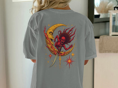 Evil Monster Moon Sword Graphic Design Adult T-Shirt - IconVexa