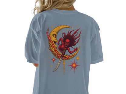Evil Monster Moon Sword Graphic Design Adult T-Shirt - IconVexa