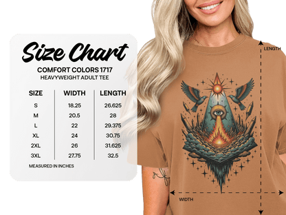 Eye Birds Crystals Pyramid Graphic Comfort Colors T-Shirt - IconVexa