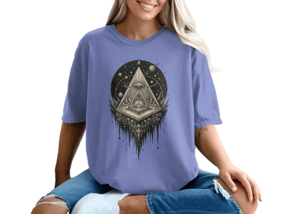 Eye in Pyramid Universe Graphic Design Unique T-Shirt - IconVexa