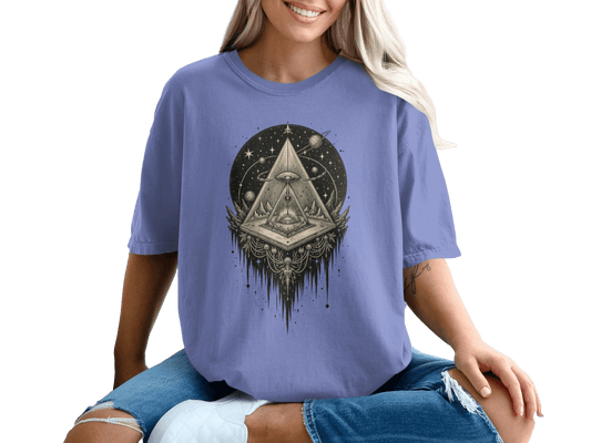 Eye in Pyramid Universe Graphic Design Unique T-Shirt - IconVexa