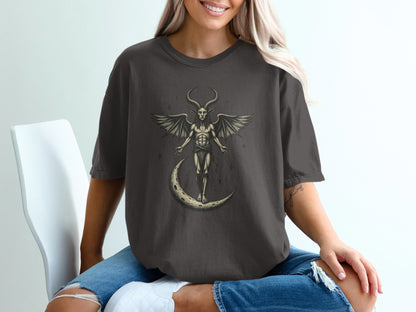 Mystical Goat Demon on Moon Graphic Tee product type