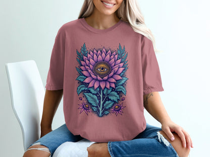 Floral Blossom Vision Eye Trendy Graphic Design T-Shirt - IconVexa