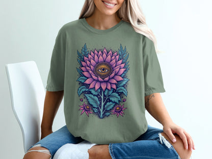Floral Blossom Vision Eye Trendy Graphic Design T-Shirt - IconVexa