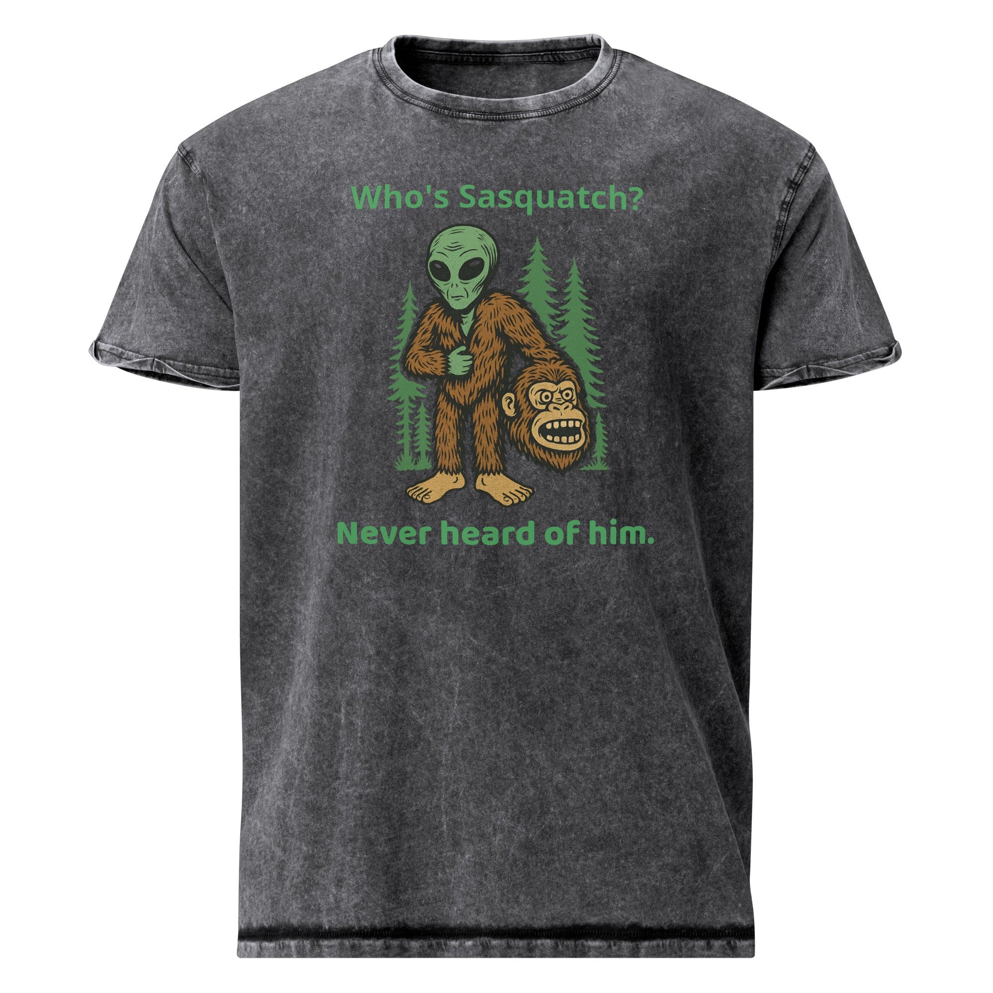 Funny Alien Disguised as Bigfoot Shirt | Who's Sasquatch? Joke Tee | Retro Sci - Fi Graphic - IconVexa