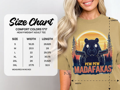 Funny Bear T-Shirt, Pew Pew Madafakas Tee, Animal Graphic Shirt, Trendy Meme Shirt, Humorous Bear with Guns Tee, Unique Design T-Shirt - IconVexa