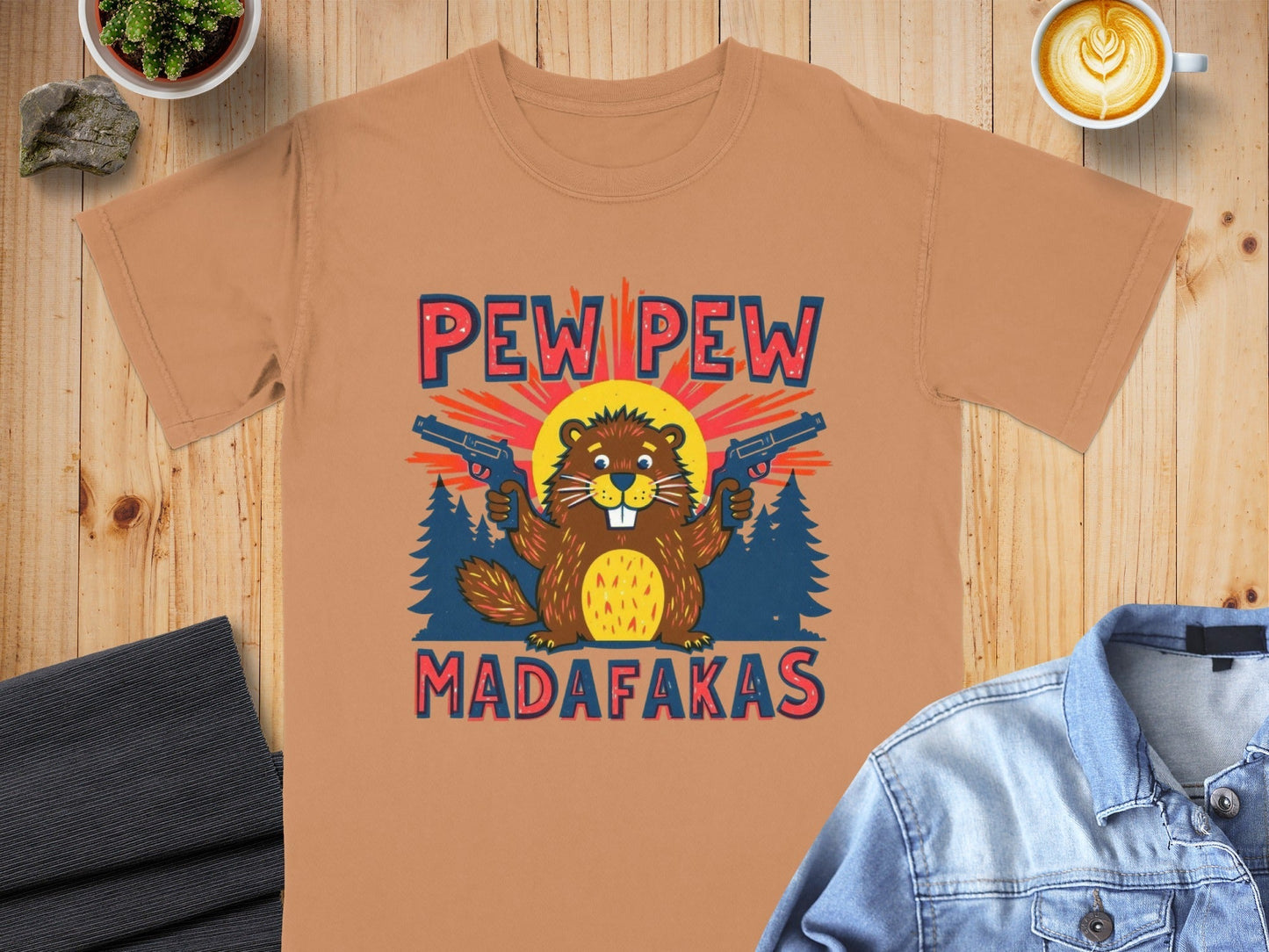 Funny Beaver Shirt, Pew Pew Tee, Mad Tee Shirt, Novelty Animal T-Shirt, Meme T-Shirt, Sarcastic Shirt, Graphic Tee, Unisex Top - IconVexa