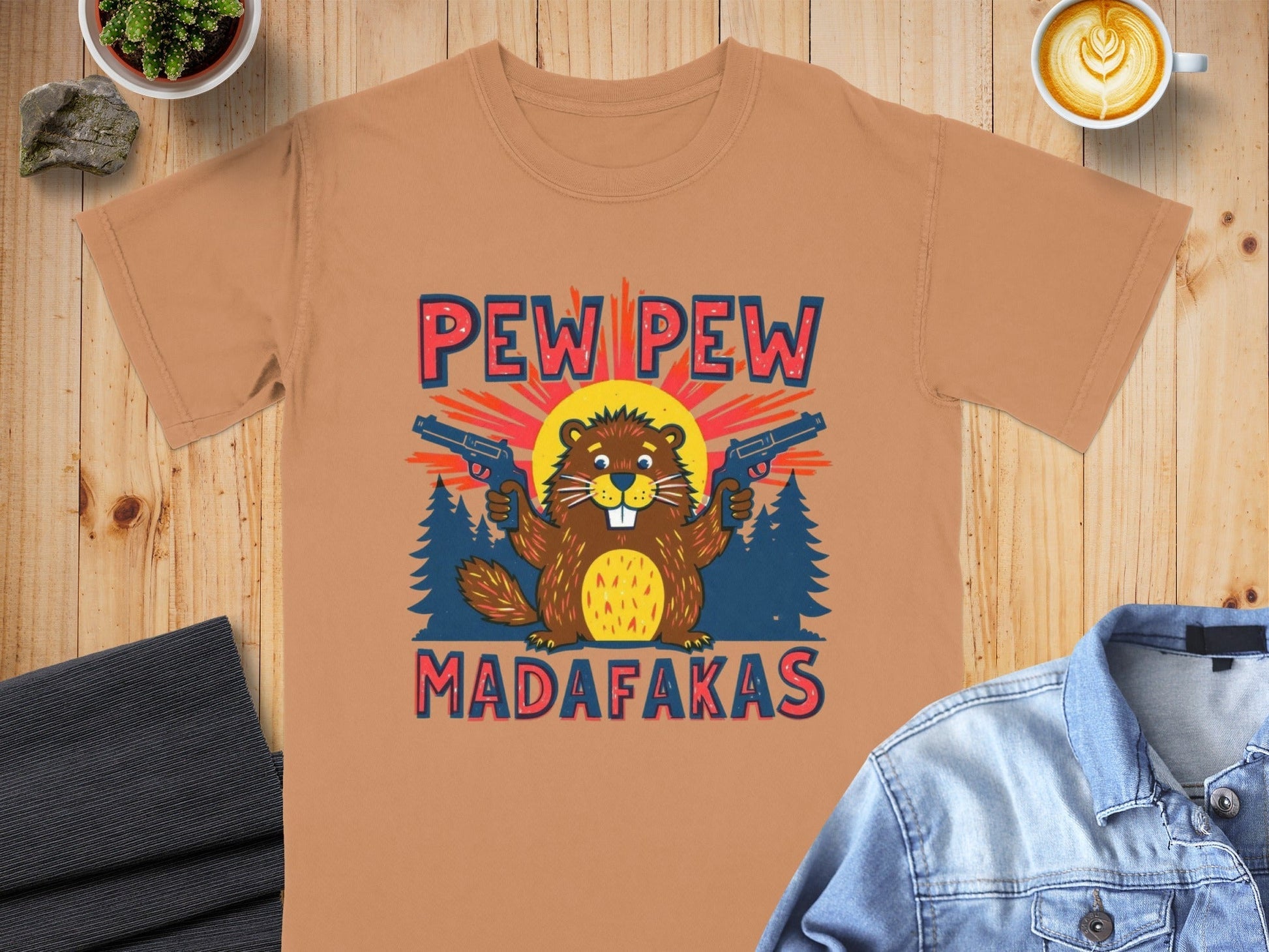 Funny Beaver Shirt, Pew Pew Tee, Mad Tee Shirt, Novelty Animal T-Shirt, Meme T-Shirt, Sarcastic Shirt, Graphic Tee, Unisex Top - IconVexa