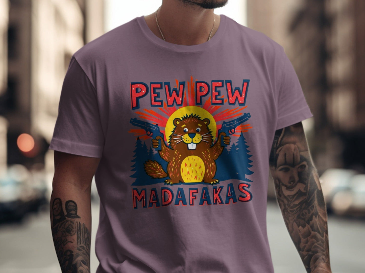 Funny Beaver Shirt, Pew Pew Tee, Mad Tee Shirt, Novelty Animal T-Shirt, Meme T-Shirt, Sarcastic Shirt, Graphic Tee, Unisex Top - IconVexa