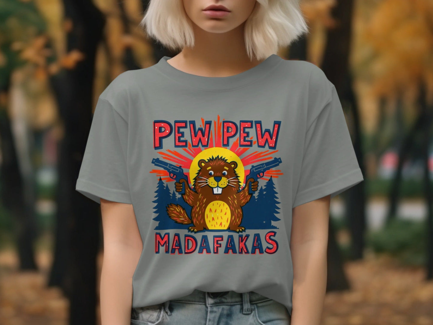 Funny Beaver Shirt, Pew Pew Tee, Mad Tee Shirt, Novelty Animal T-Shirt, Meme T-Shirt, Sarcastic Shirt, Graphic Tee, Unisex Top - IconVexa