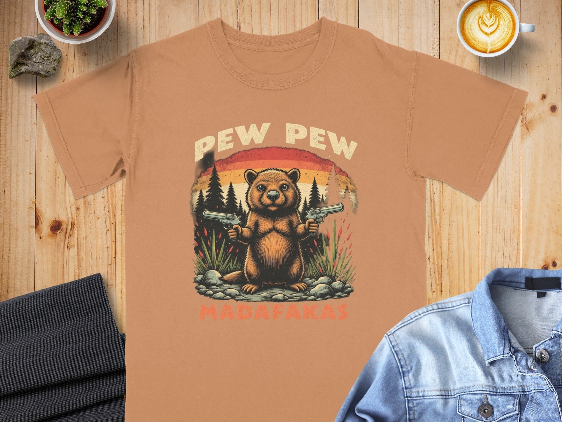 Funny Beaver T-Shirt, Pew Pew Shirt, Madfakas Tee, Meme T-Shirt, Animal Shirt, Graphic Tee, Sarcastic Shirt, Novelty Shirt - IconVexa