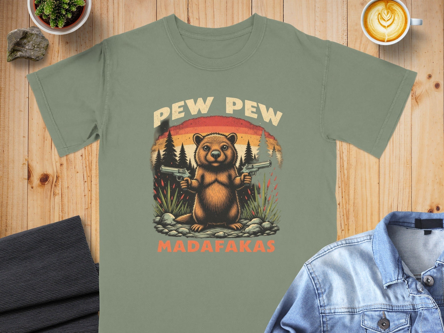 Funny Beaver T-Shirt, Pew Pew Shirt, Madfakas Tee, Meme T-Shirt, Animal Shirt, Graphic Tee, Sarcastic Shirt, Novelty Shirt - IconVexa