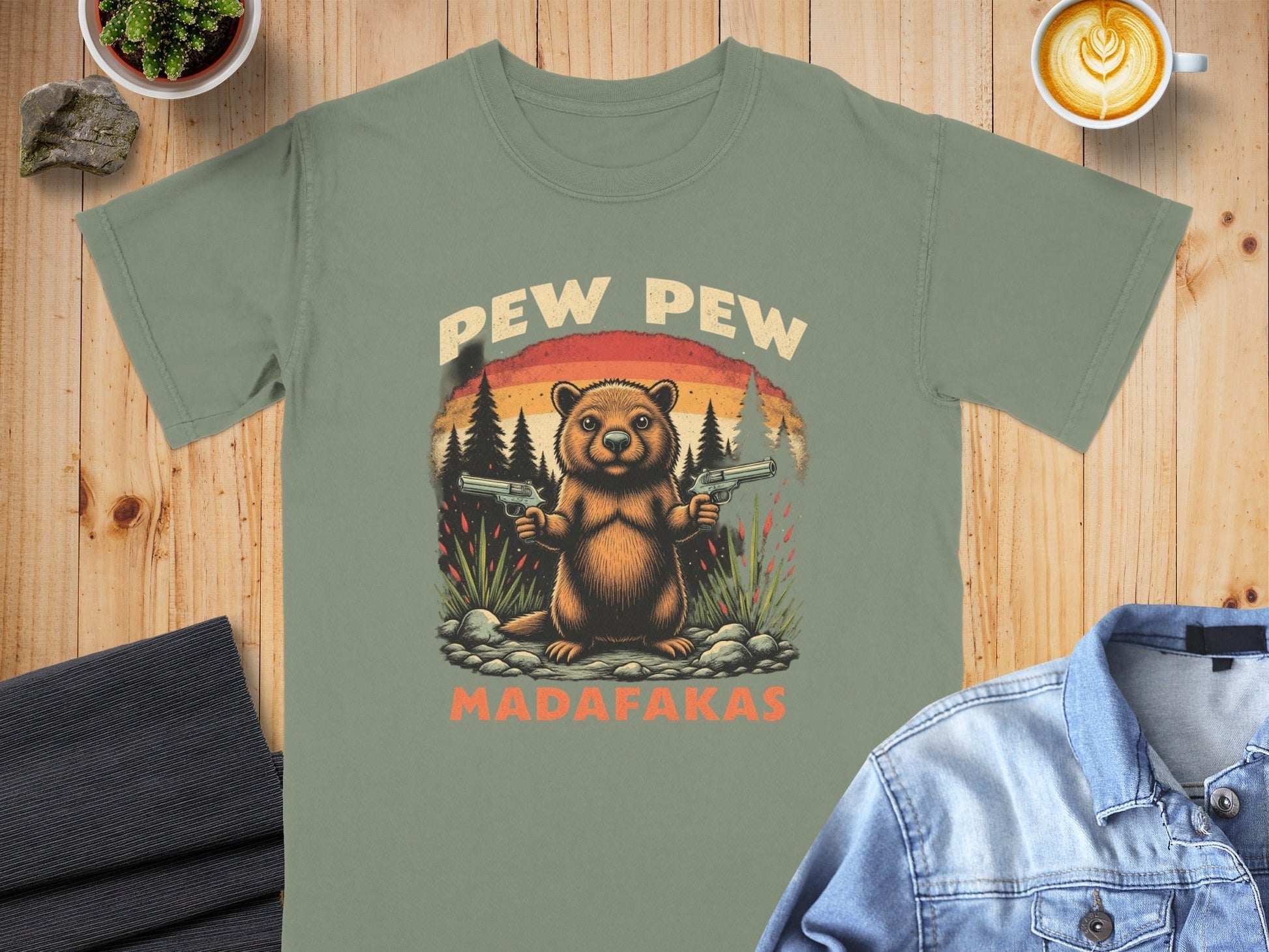 Funny Beaver T-Shirt, Pew Pew Shirt, Madfakas Tee, Meme T-Shirt, Animal Shirt, Graphic Tee, Sarcastic Shirt, Novelty Shirt - IconVexa