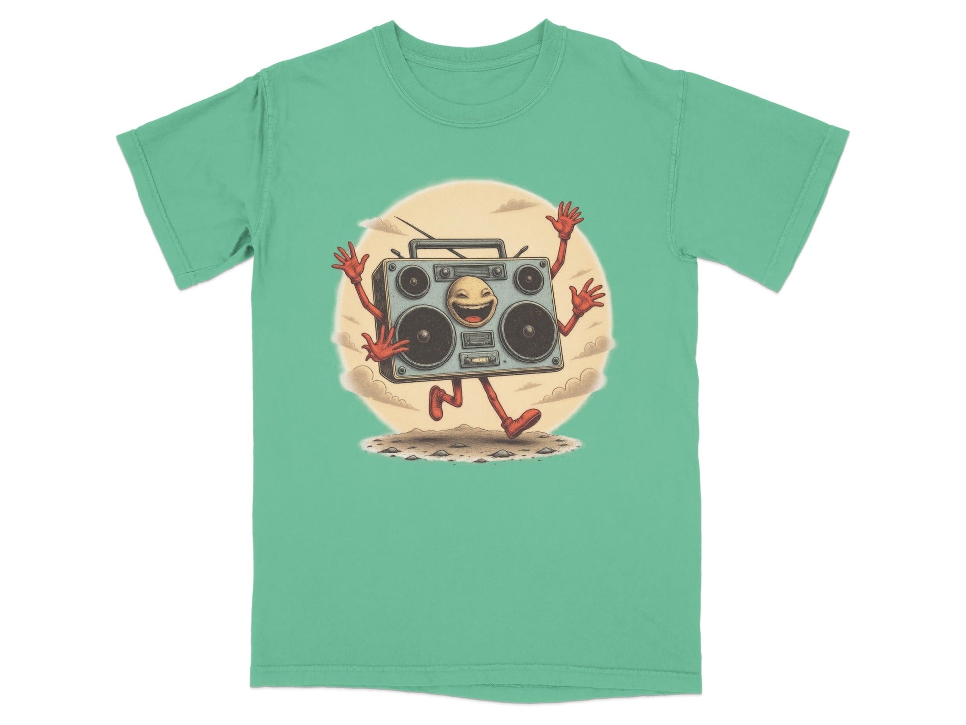 Funny Boombox Character Illustration Music Lover T-Shirt - IconVexa