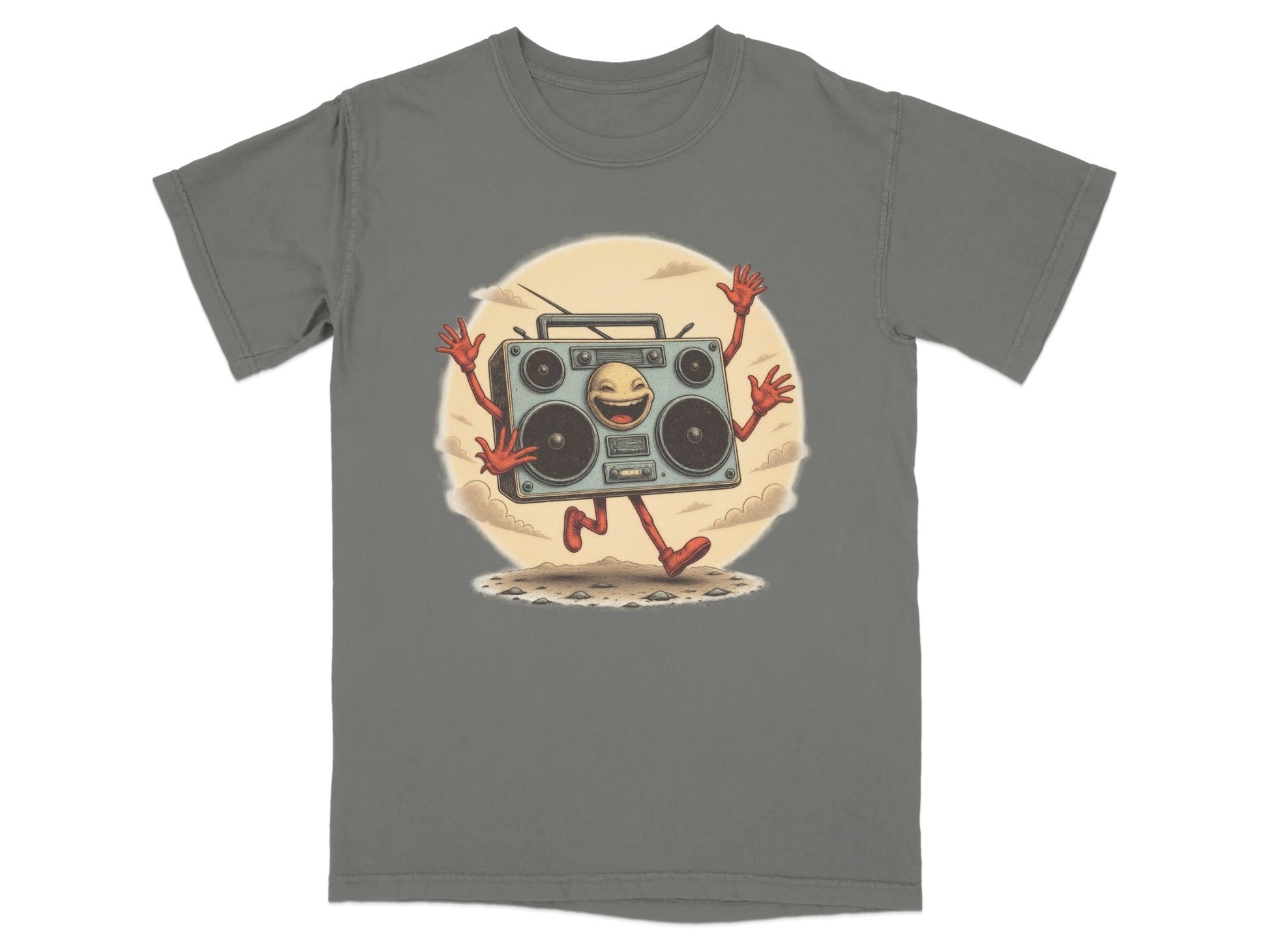 Funny Boombox Character Illustration Music Lover T-Shirt - IconVexa