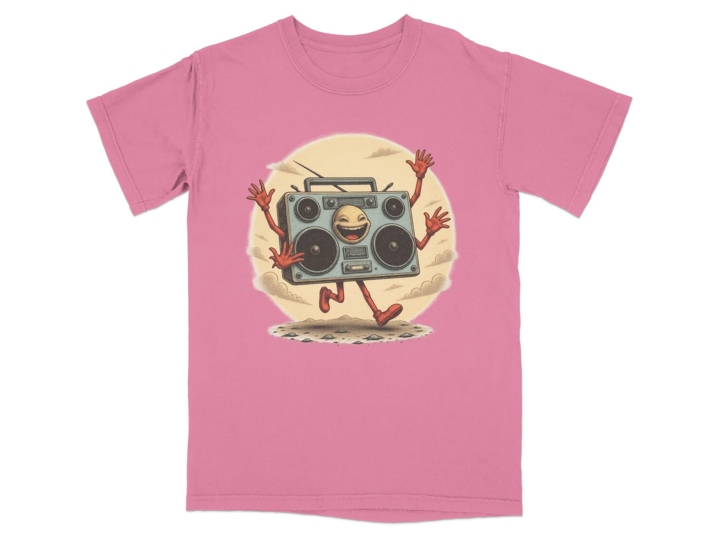 Funny Boombox Character Illustration Music Lover T-Shirt - IconVexa