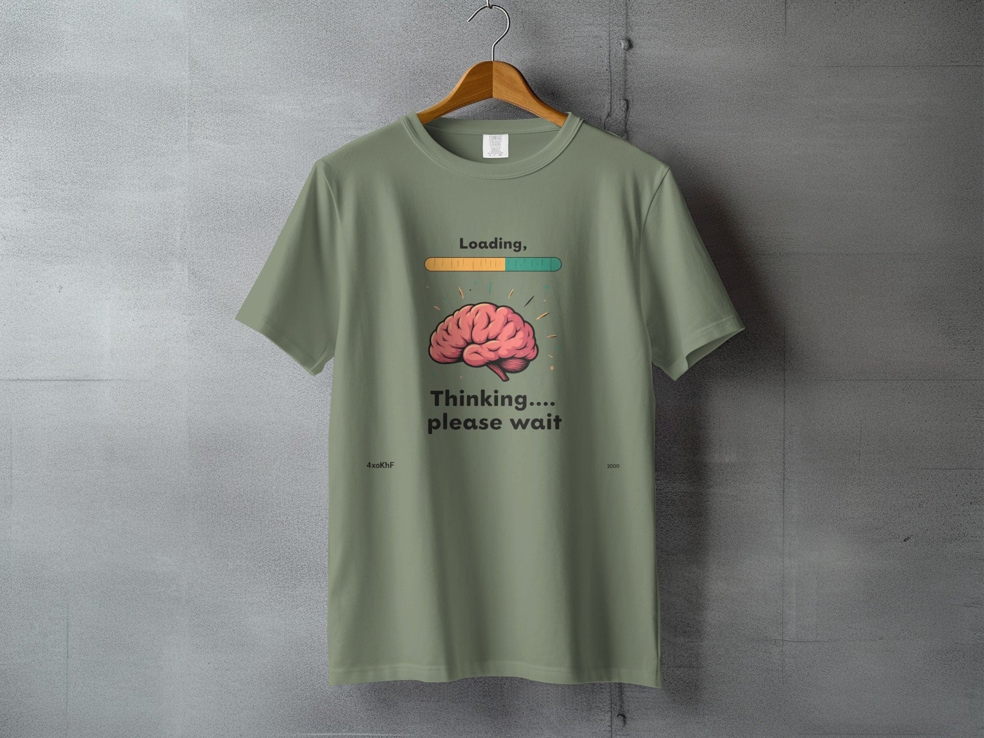 Funny Brain T-Shirt, Thinking Loading Tee, Sarcastic T-Shirt, Novelty Graphic T-Shirt, Geeky Shirt, Unisex T-Shirt, Gift for Thinkers - IconVexa