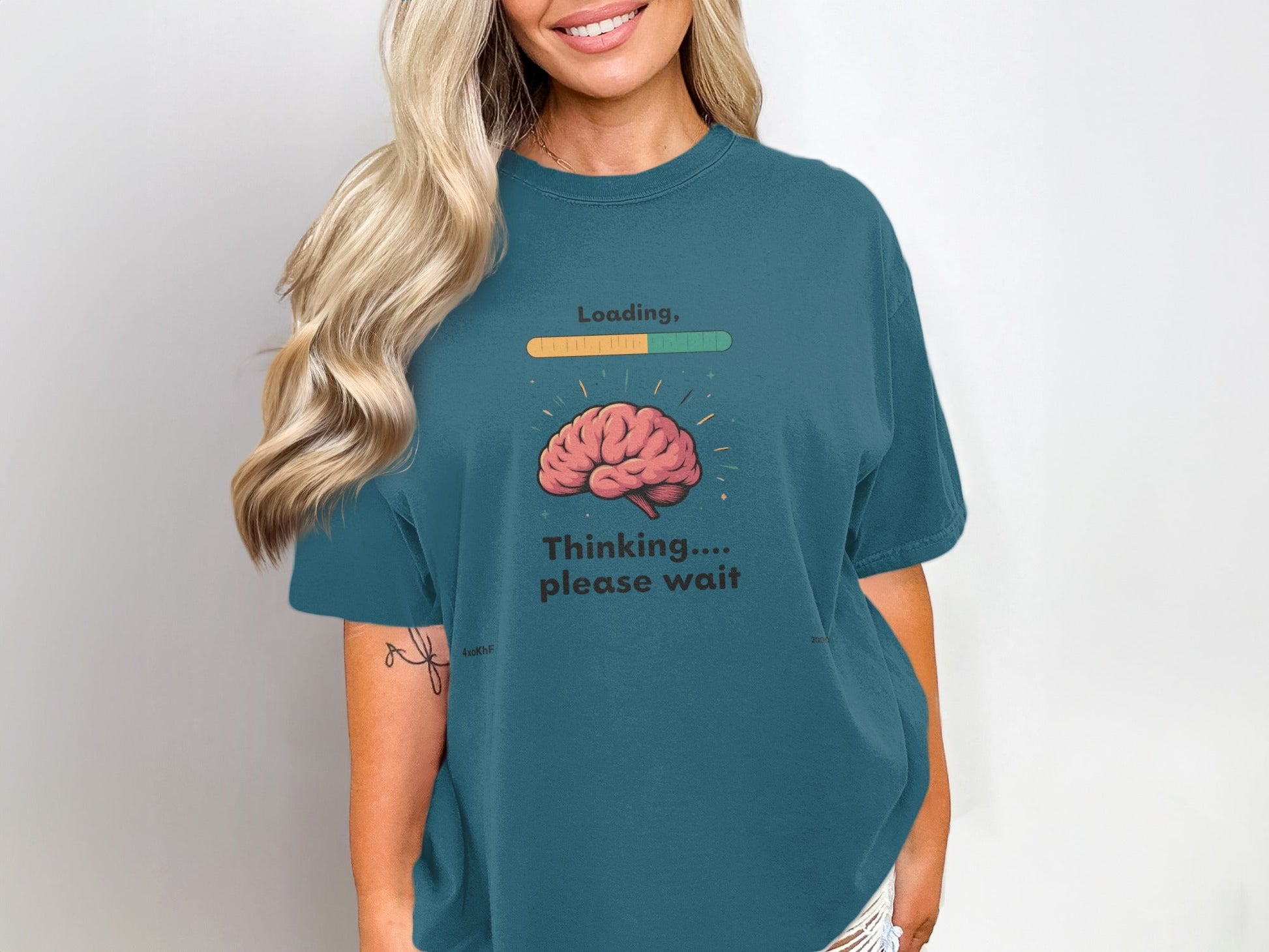 Funny Brain T-Shirt, Thinking Loading Tee, Sarcastic T-Shirt, Novelty Graphic T-Shirt, Geeky Shirt, Unisex T-Shirt, Gift for Thinkers - IconVexa