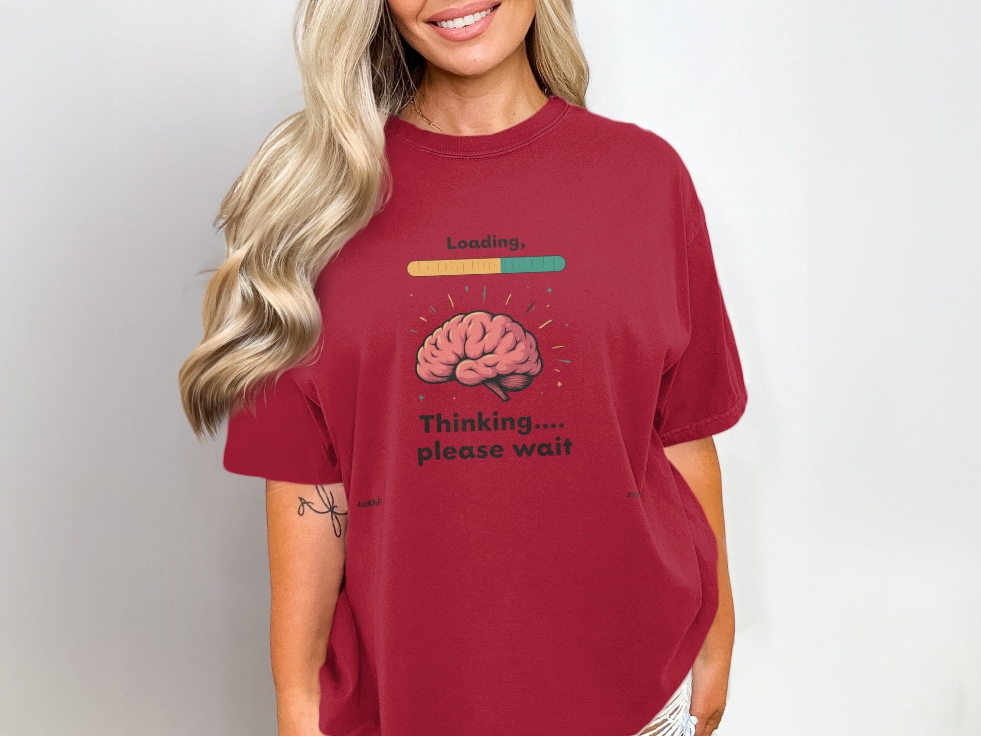Funny Brain T-Shirt, Thinking Loading Tee, Sarcastic T-Shirt, Novelty Graphic T-Shirt, Geeky Shirt, Unisex T-Shirt, Gift for Thinkers - IconVexa