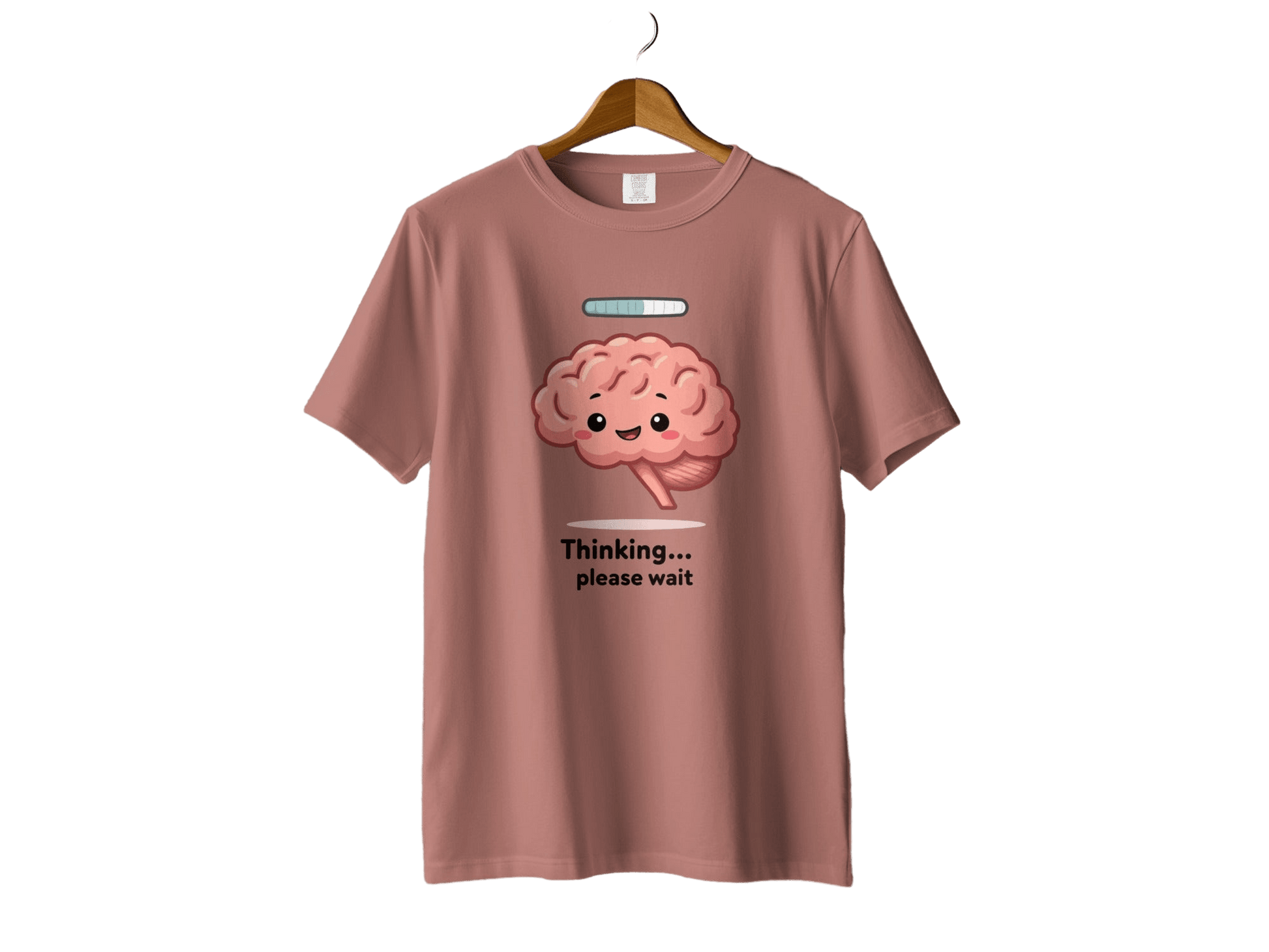 Funny Brain T Shirt, Thinking Please Wait Tee, Cute Brain Loading Shirt, Cartoon Brain Top, Geek T-Shirt, Nerd Shirt, Graphic Tee, Unisex - IconVexa