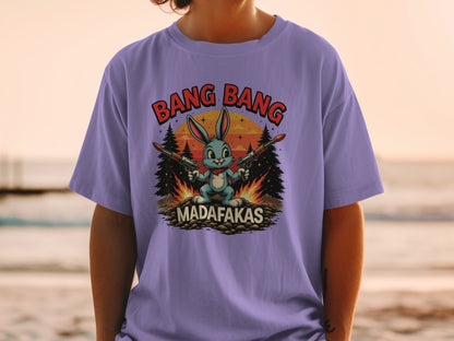 Funny Bunny Shirt, Bang Bang Tee, Offensive Rabbit T Shirt, Easter Bunny Tee, Mad Rabbit T-Shirt, Sarcastic Bunny Shirt, Novelty T-Shirt - IconVexa