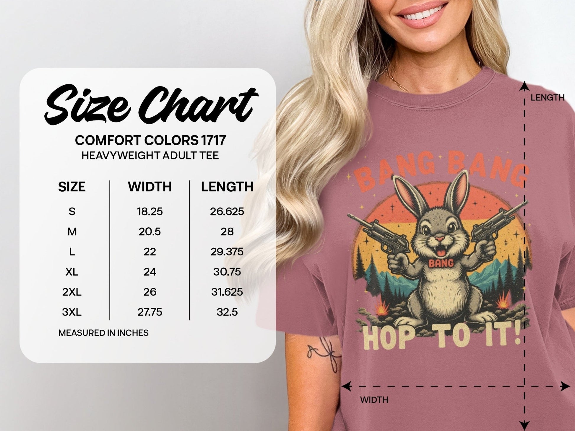 Funny Bunny T-Shirt, Bang Bang T-Shirt, Hop To It Tee, Rabbit with Guns Shirt, Novelty Bunny Tee, Unique Animal Shirt, Cool Graphic Tee - IconVexa