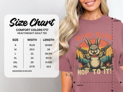 Funny Bunny T-Shirt, Bang Bang T-Shirt, Hop To It Tee, Rabbit with Guns Shirt, Novelty Bunny Tee, Unique Animal Shirt, Cool Graphic Tee - IconVexa