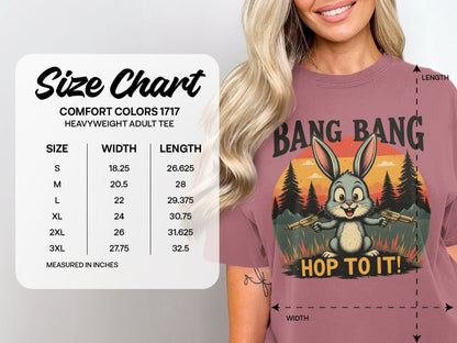 Funny Bunny T Shirt, Bang Bang Tee, Rabbit Lover Shirt, Easter Gift Shirt, Bunny with Guns T Shirt, Hop To It Shirt, Animal Lover Tee - IconVexa