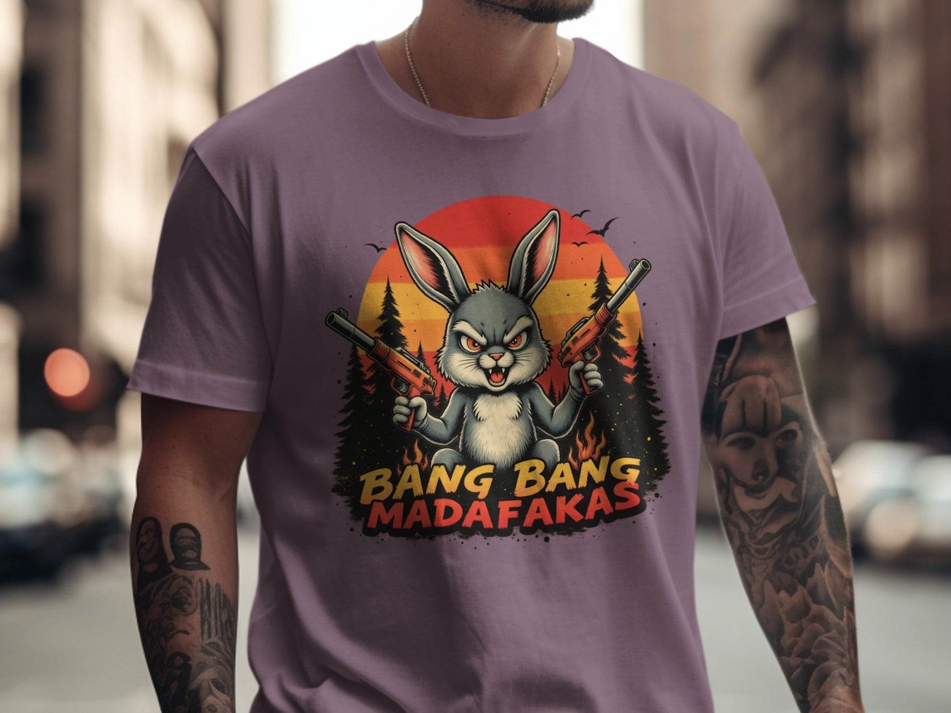Funny Bunny T-Shirt, Gangster Rabbit Tee, Novelty Bunny Shirt, Sarcastic Bunny Tee, Animal Lover Shirt, Graphic T-Shirt, Unique Bunny Tee - IconVexa