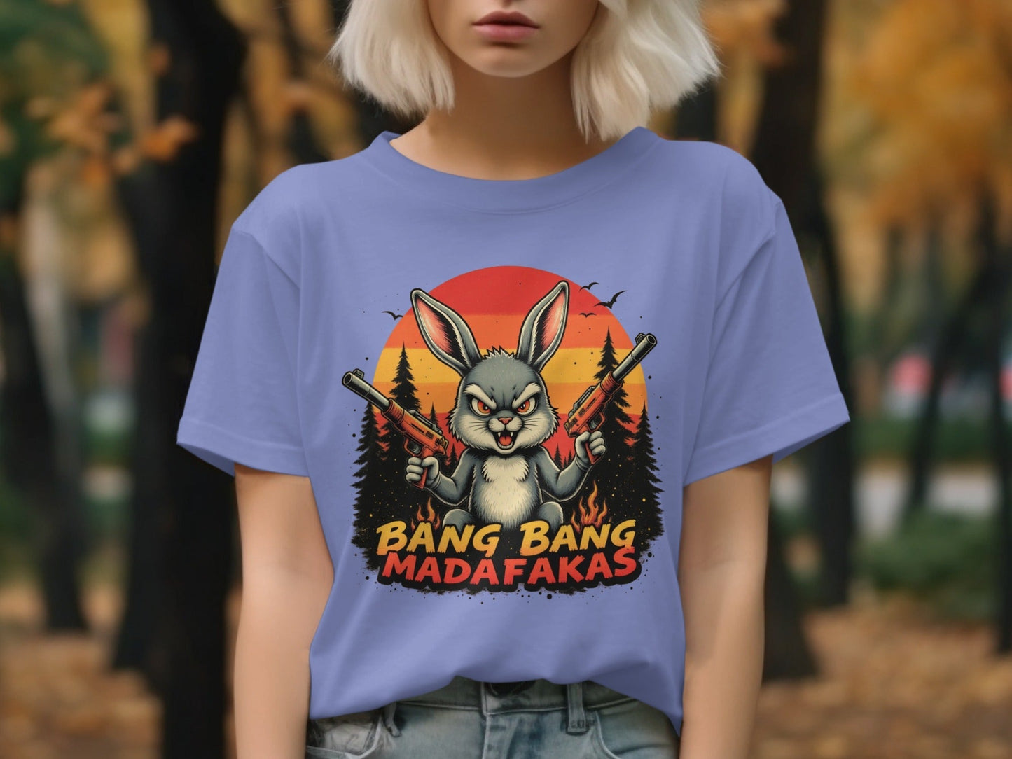 Funny Bunny T-Shirt, Gangster Rabbit Tee, Novelty Bunny Shirt, Sarcastic Bunny Tee, Animal Lover Shirt, Graphic T-Shirt, Unique Bunny Tee - IconVexa