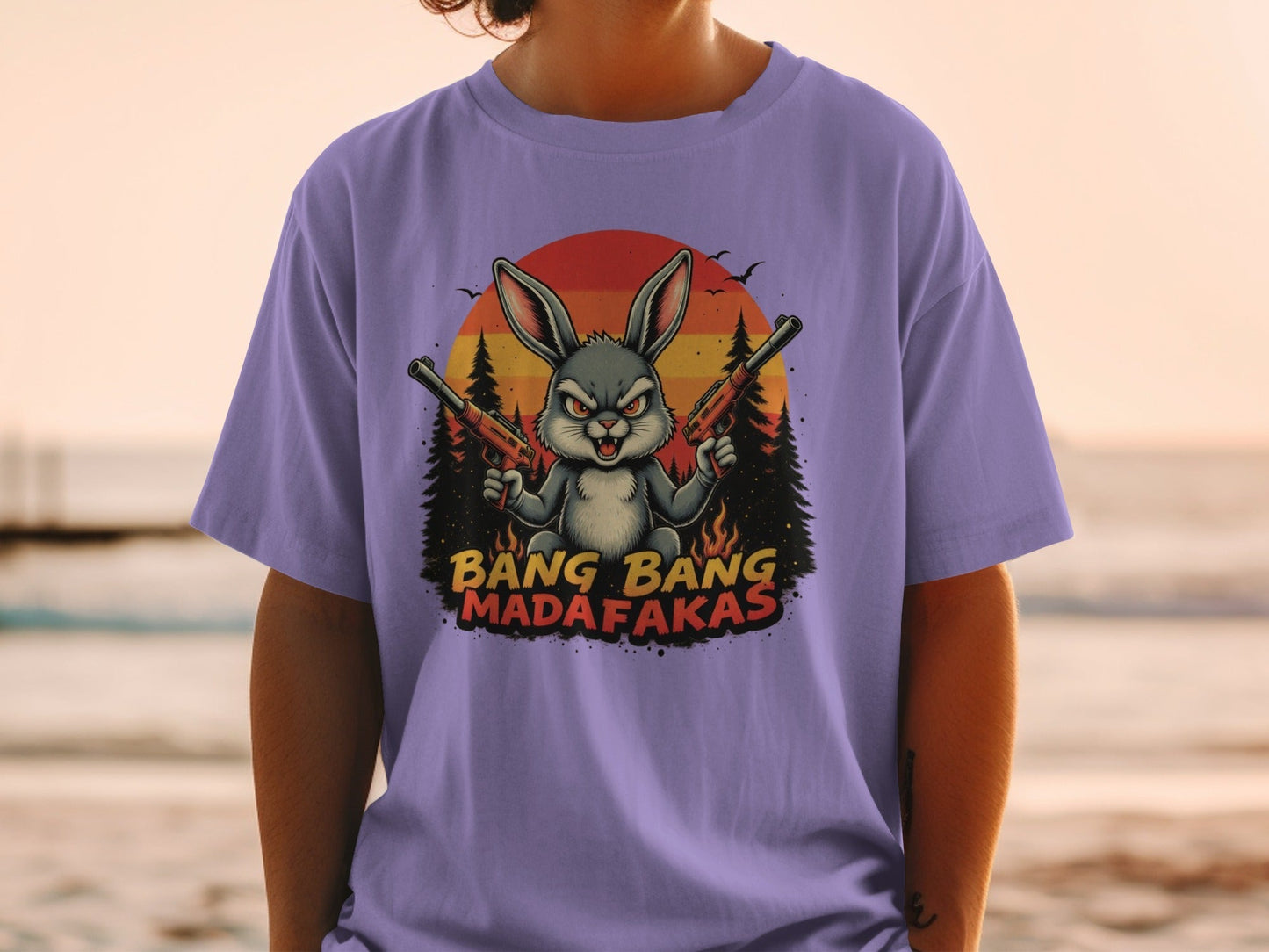 Funny Bunny T-Shirt, Gangster Rabbit Tee, Novelty Bunny Shirt, Sarcastic Bunny Tee, Animal Lover Shirt, Graphic T-Shirt, Unique Bunny Tee - IconVexa