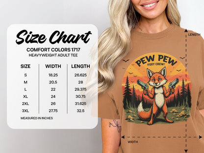 Funny Fox T-Shirt, Pew Pew Shirt, Foxy Crew Tee, Animal Shirt, Cartoon Shirt, Sunset T-Shirt, Novelty Tee, Graphic T Shirt - IconVexa