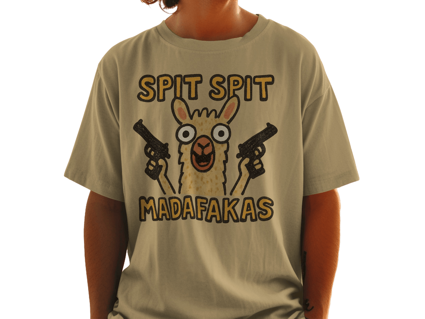Funny Llama T-Shirt, Spit Spit, Madafakas, Novelty Tee, Animal Pun Shirt, Humor T-Shirt, Trendy T-Shirt, Gift Idea, Graphic Tee - IconVexa