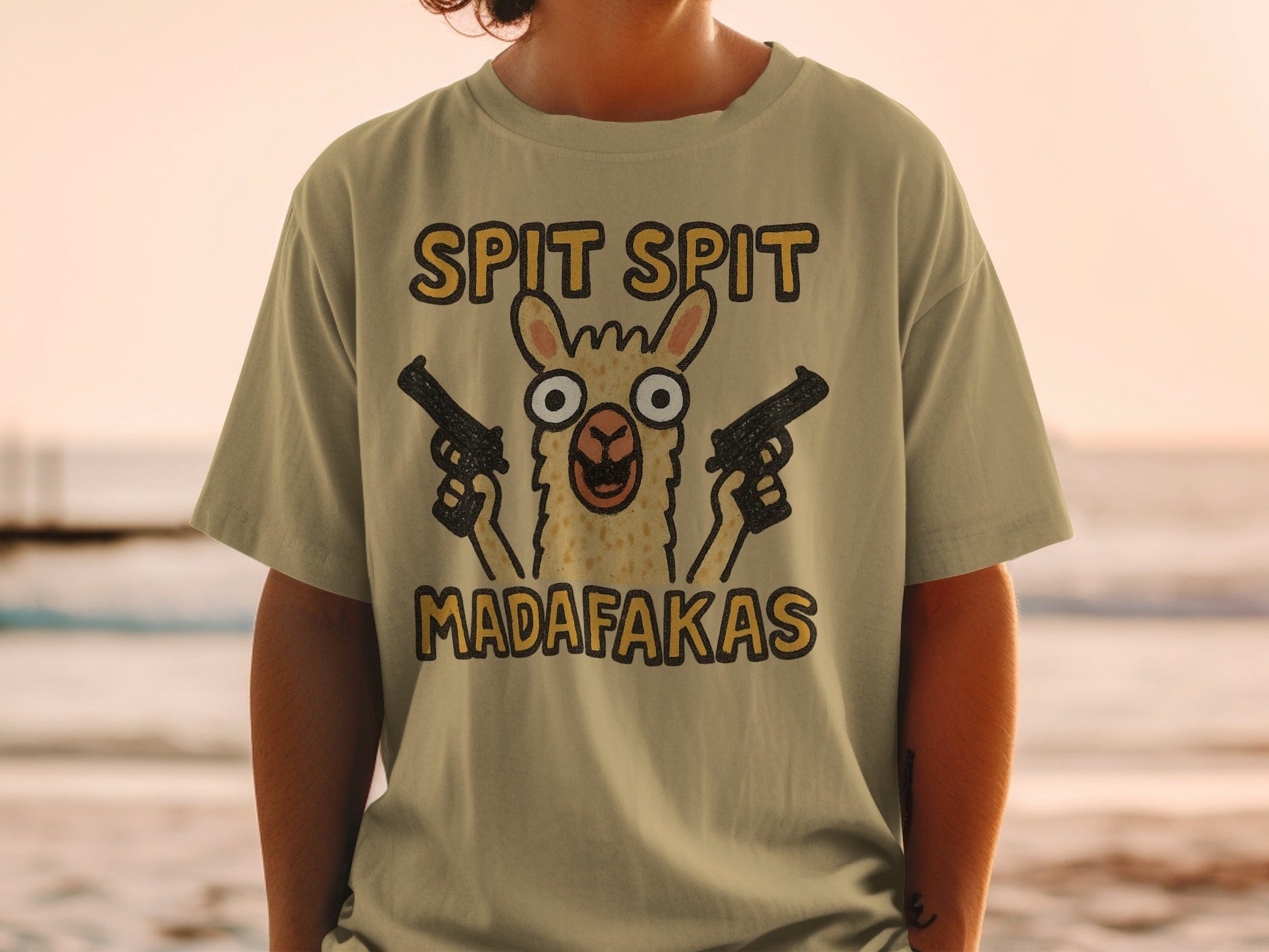 Funny Llama T-Shirt, Spit Spit, Madafakas, Novelty Tee, Animal Pun Shirt, Humor T-Shirt, Trendy T-Shirt, Gift Idea, Graphic Tee - IconVexa