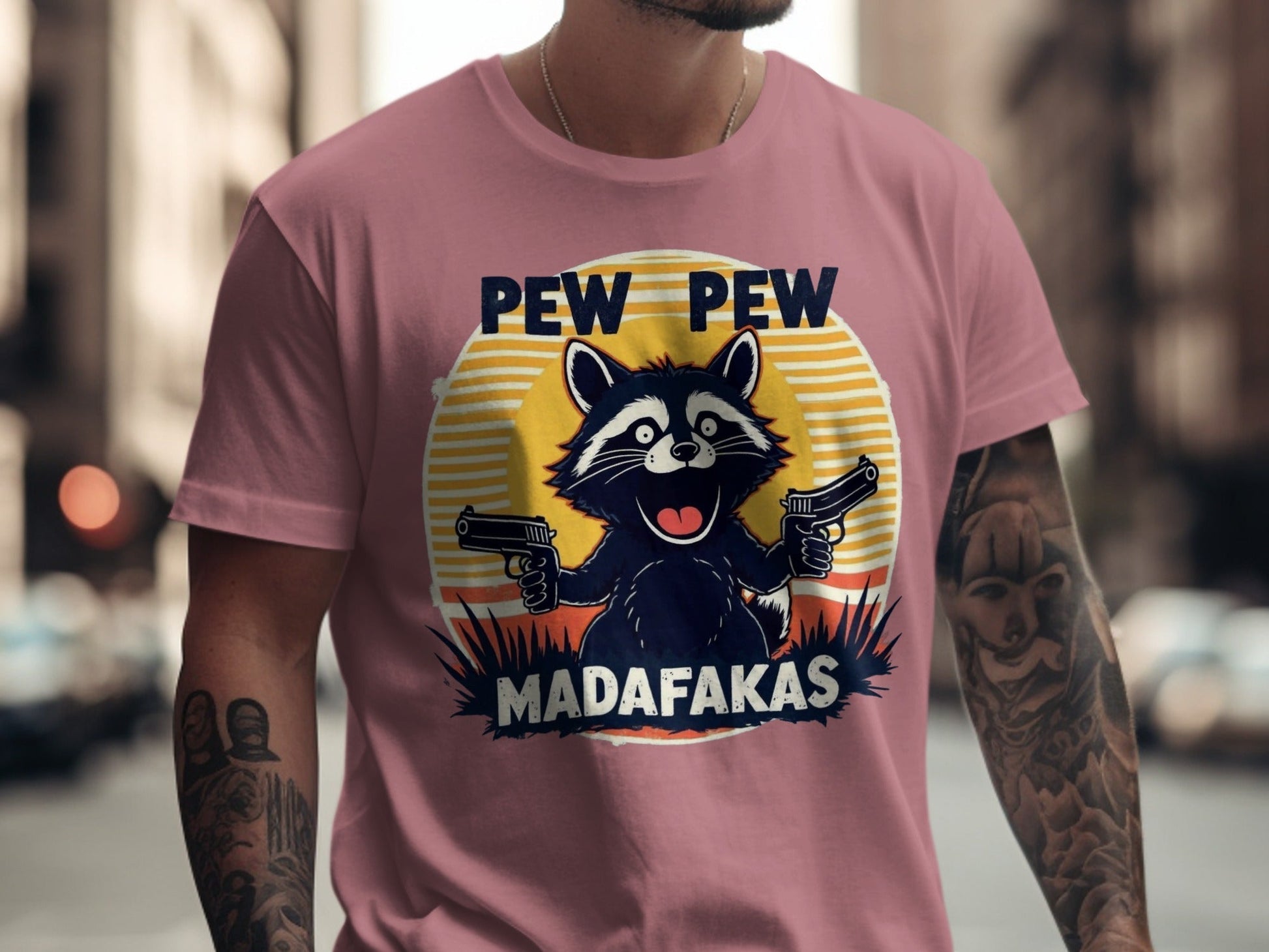 Funny Raccoon T-Shirt, Pew Pew Madafakas Shirt, Graphic Tee, Animal Lover Gift, Sarcastic Tee, Trendy T-Shirt, Humor T-Shirt, Gift for Her - IconVexa