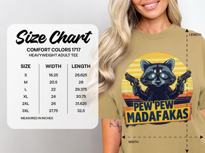 Funny Raccoon T-Shirt, Pew Pew Madafakas Tee, Gangster Animal Shirt, Graphic T-Shirt, Cool Raccoon Design, Novelty T-Shirt - IconVexa