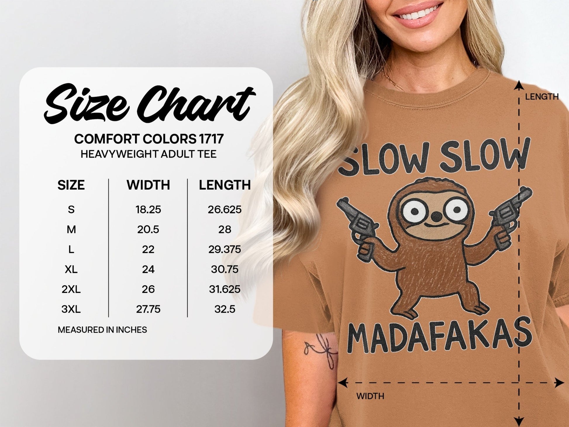 Funny Sloth T Shirt, Slow Slow Madafakas Tee, Animal Graphic Tee, Humor T Shirt, Sloth with Guns T Shirt, Novelty Gift, Unisex T-Shirt - IconVexa