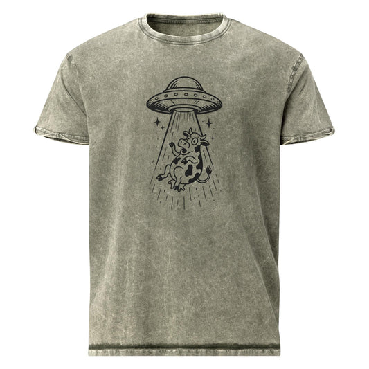 Funny UFO Cow Abduction Shirt | Space Alien Tee | Quirky Farm Animal Graphic T-Shirt - IconVexa