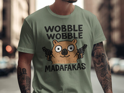 Funny Wombat T-Shirt, Gangster Wombat Shirt, Animal Lover Gift, Meme Shirt, Trendy T-Shirt, Graphic Tee, Cute Animal Shirt, Funny Gift - IconVexa