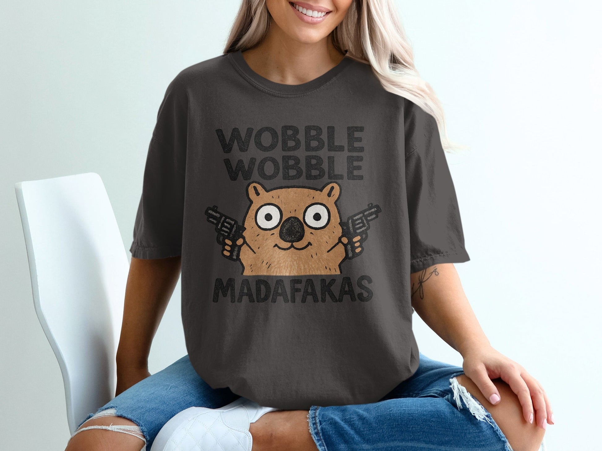 Funny Wombat T-Shirt, Gangster Wombat Shirt, Animal Lover Gift, Meme Shirt, Trendy T-Shirt, Graphic Tee, Cute Animal Shirt, Funny Gift - IconVexa