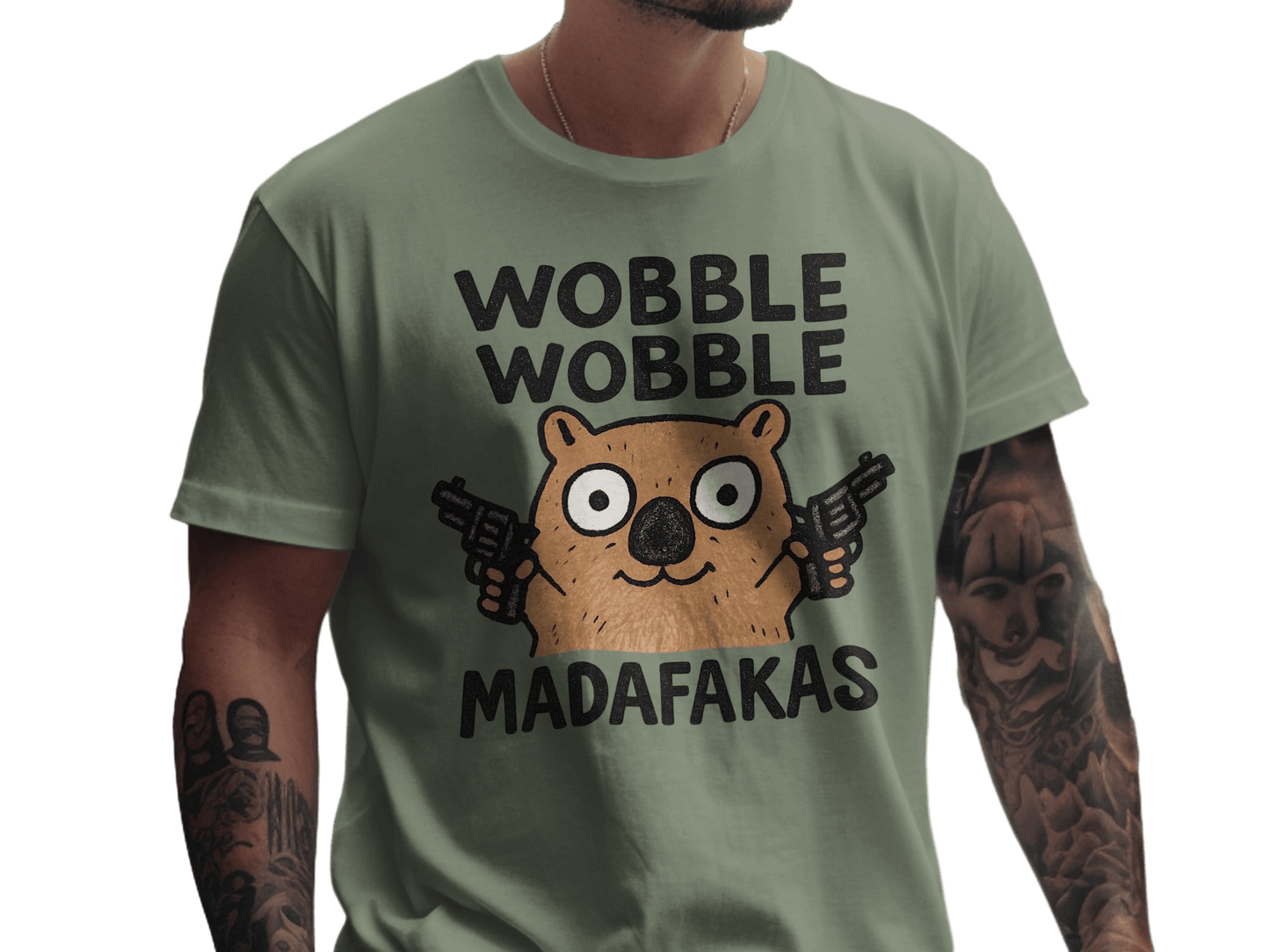 Funny Wombat T-Shirt, Gangster Wombat Shirt, Animal Lover Gift, Meme Shirt, Trendy T-Shirt, Graphic Tee, Cute Animal Shirt, Funny Gift - IconVexa