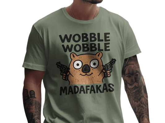 Funny Wombat T-Shirt, Gangster Wombat Shirt, Animal Lover Gift, Meme Shirt, Trendy T-Shirt, Graphic Tee, Cute Animal Shirt, Funny Gift - IconVexa