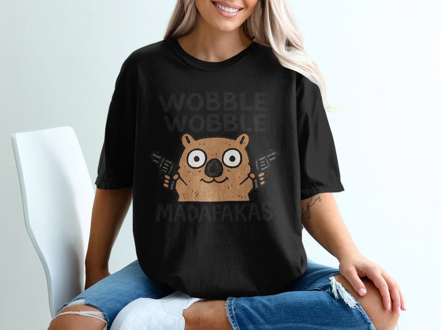 Funny Wombat T-Shirt, Gangster Wombat Shirt, Animal Lover Gift, Meme Shirt, Trendy T-Shirt, Graphic Tee, Cute Animal Shirt, Funny Gift - IconVexa