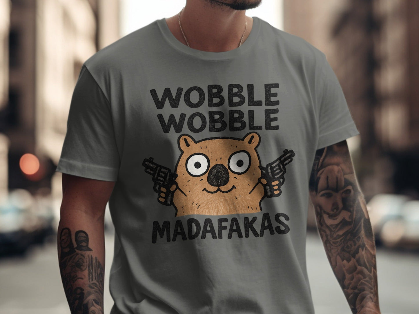 Funny Wombat T-Shirt, Gangster Wombat Shirt, Animal Lover Gift, Meme Shirt, Trendy T-Shirt, Graphic Tee, Cute Animal Shirt, Funny Gift - IconVexa