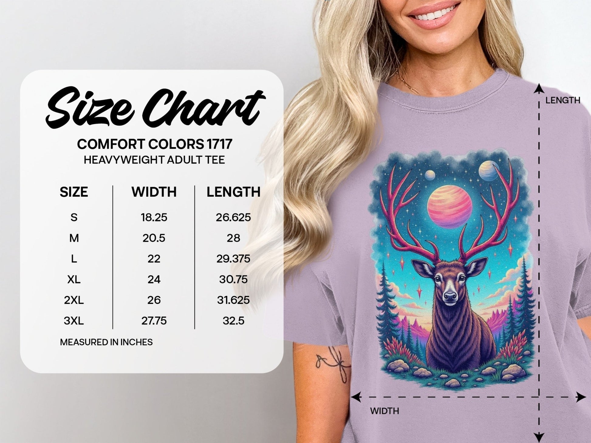 Galactic Deer Graphic Under The Planets Aesthetic T-Shirt - IconVexa